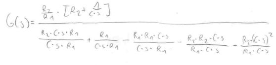a transfer function of a electrical circuit with: two resistors and a capacitor